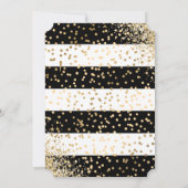 Invitation Elégant Black Gold Red Roses Floral 30e Anniversai (Dos)