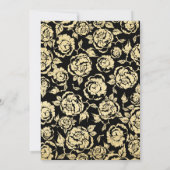 Invitation Elégant Black Gold Roses 70e fête d'anniversaire (Dos)