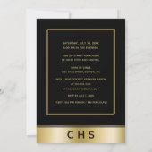 Invitation Élégant Black Gold Script 10ème Classe Réunion (Dos)