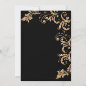 Invitation Elégant Black & Gold Shhh Surprise Party Anniversa (Dos)