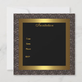 Invitation Elégant Black Gold Stripe 30e anniversaire Invitat (Dos)
