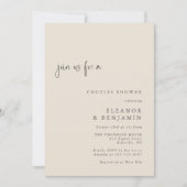 Invitation Elégant Black Ivory Mid Century Mod Couples Douche (Devant)