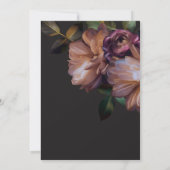 Invitation Élégant Black Moody Floral Bridal Brunch (Dos)