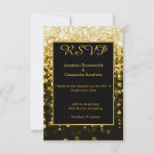 INVITATION ELEGANT BLACK OR DIAMANT WATERFALL RSVP (Devant)