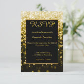 INVITATION ELEGANT BLACK OR DIAMANT WATERFALL RSVP (Debout devant)
