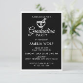 Invitation Élégant Black Pharmacien Parti de Graduation (Debout devant)