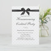 Invitation Élégant Black Ribbon Houseéchant Cocktail Party (Debout devant)