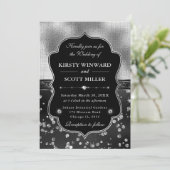 Invitation Elegant Black & Silver Diamonds Wedding (Debout devant)