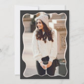 Invitation Elégant Black & Silver Disco Ball photo Anniversai (Dos)