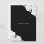 Invitation Elégant Black Silver Floral Photo Memorial Service (Dos)