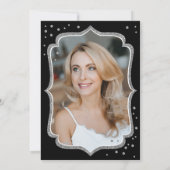 Invitation Elégant Black Silver Photo 50e anniversaire (Dos)