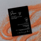 Invitation Élégant Black Simple Script Entreprise Événement