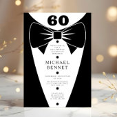 Invitation Elegant Black Tuxedo 60th Birthday