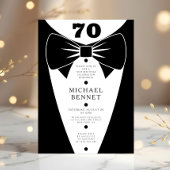 Invitation Elegant Black Tuxedo 70th Birthday