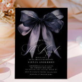 Invitation Elégant Black Tying Fête des mariées noeud