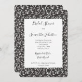 Invitation Elegant Black White Abstract Bridal Shower (Devant / Derrière)