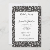 Invitation Elegant Black White Abstract Bridal Shower (Devant)