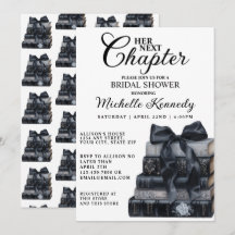 Elegant Black & White Book Themed Bridal Shower