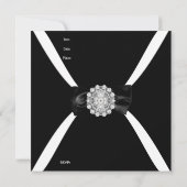 Invitation Elegant Black White Bow Cravate (Dos)