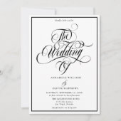 Invitation Elegant Black & White Classic Photo Wedding  (Devant)