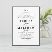 Invitation Elegant Black & White Classic Script Wedding (Debout devant)