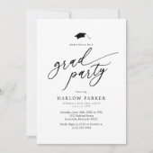 Invitation Elegant Black & White Grad Party (Devant)