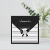 Invitation Elegant Black White Jewel Diamond (Debout devant)