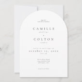 Invitation Elegant Black White Minimalist Arch Wedding (Devant)