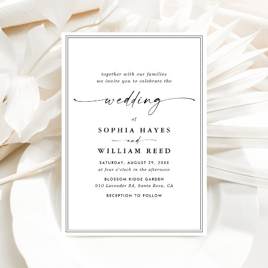 Invitation Elegant Black & White Minimalist Wedding