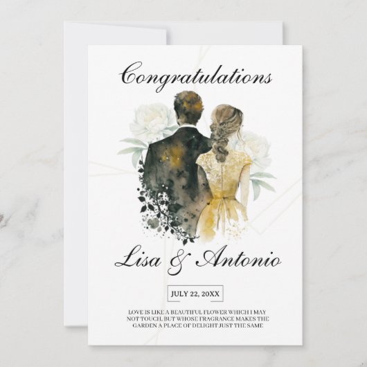 Invitation Elegant Black & White Minimalist Wedding (Devant)