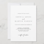 Invitation Elegant Black & White Minimalist Wedding Photo (Devant)