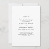 Invitation Elegant Black White Parent Names Minimal Wedding (Devant)