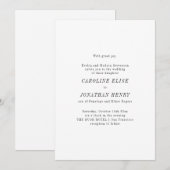 Invitation Elegant Black White Parent Names Minimal Wedding (Devant / Derrière)