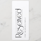 Invitation Elegant Black White Reserved Wedding Seating Sign (Devant)