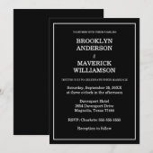 Invitation Elegant Black & White Wedding (Devant / Derrière)