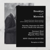 Invitation Elegant Black & White Wedding (Devant / Derrière)