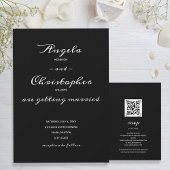 Invitation Elegant Black White Wedding All In One Invite