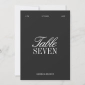 Invitation Elegant Black & White Wedding Table Number (Devant)