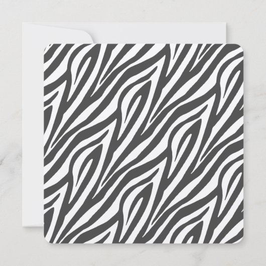 Invitation Elégant Black Zebra Imprimer Anniversaire (Dos)