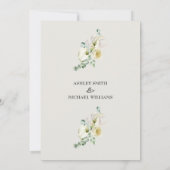 Invitation Elégant blanc Calla Lily & Eucalyptus Mariage (Dos)