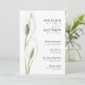 Invitation Elégant Blanc Calla Lily Fleurs Mariage Floral En (Debout devant)