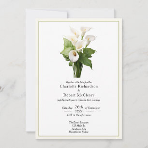 Invitation Elégant blanc Calla Lily Mariage
