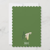 Invitation Elégant blanc Calla Lily Vert Mariage botanique (Dos)