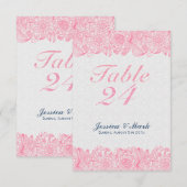 Invitation Elégant blanc Damas et rose floral Paisley dentell (Devant / Derrière)