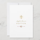 Invitation Elégant blanc Dusty Rose Fleurs Bouquet Baptême (Dos)