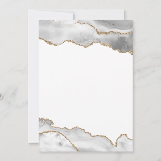 Invitation Elégant blanc et or cinquante et fabuleux (Dos)