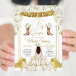 Invitation Elégant blanc et or Floral Charra Mis Quince dans<br><div class="desc">Elégant blanc et or Floral Charra Mis Quince Invitation Mis Quince Anos,  15e anniversaire, </div>