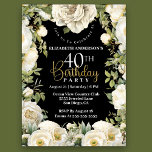 Invitation Elégant blanc floral 40e anniversaire<br><div class="desc">Élégante Invitation Florale Blanche 40e Anniversaire Pour Femmes. Il Est Facile De Changer L'Exemple De Texte En Vous Propre En Cliquant Sur Personnaliser. Cliquez Sur Personnaliser/Modifier Avec L'Outil De Création Pour Modifier Le Type De Police, La Couleur De Police, La Taille De Police, Ou Pour Ajouter/Supprimer/Modifier Le Texte Ou Les...</div>