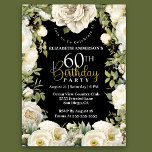 Invitation Elégant blanc floral 60e anniversaire<br><div class="desc">Elégante Florale Blanche 60e Invitation Anniversaire Pour Femmes. Il Est Facile De Changer L'Exemple De Texte En Vous Propre En Cliquant Sur Personnaliser. Cliquez Sur Personnaliser/Modifier Avec L'Outil De Création Pour Modifier Le Type De Police, La Couleur De Police, La Taille De Police, Ou Pour Ajouter/Supprimer/Modifier Le Texte Ou Les...</div>