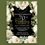 Invitation Elégant blanc floral 70e anniversaire<br><div class="desc">Elégante Florale Blanche 70ème Anniversaire Invitation Pour Femmes. Il Est Facile De Changer L'Exemple De Texte En Vous Propre En Cliquant Sur Personnaliser. Cliquez Sur Personnaliser/Modifier Avec L'Outil De Création Pour Modifier Le Type De Police, La Couleur De Police, La Taille De Police, Ou Pour Ajouter/Supprimer/Modifier Le Texte Ou Les...</div>